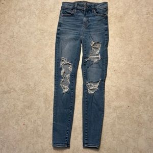 Color blue American eagle high rise jagging‘s size 00